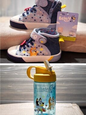 Bluey Kids Hi-Top Sneakers Size 6 NWT Cute Cartoon Shoes